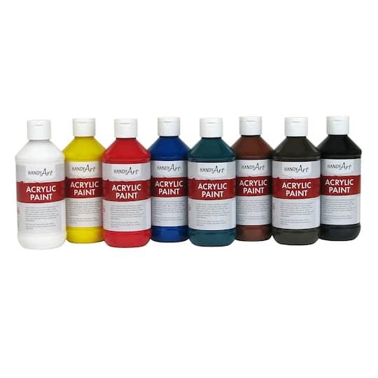 Handy Art® 8 oz Primary Acrylic Paint, 8ct. | 8 fl oz | Michaels®